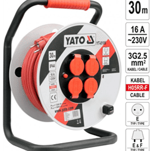 Alargador eléctrico tipo carrete. 30 metros. 230 v