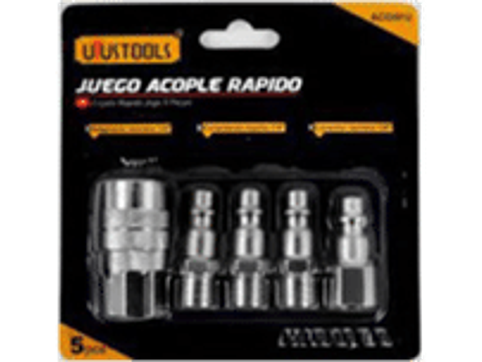 JUEGO DE ACOPLES 4 MACHOS Y RAPIDO 1/4 (5 PIEZAS)