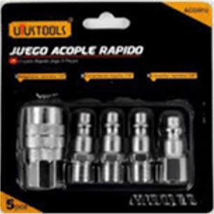 JUEGO DE ACOPLES 4 MACHOS Y RAPIDO 1/4 (5 PIEZAS)