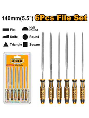 Juego de limas matricero de 6 piezas, 140 mm de largo, 3 mm de diámetro