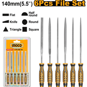 Juego de limas matricero de 6 piezas, 140 mm de largo, 3 mm de diámetro