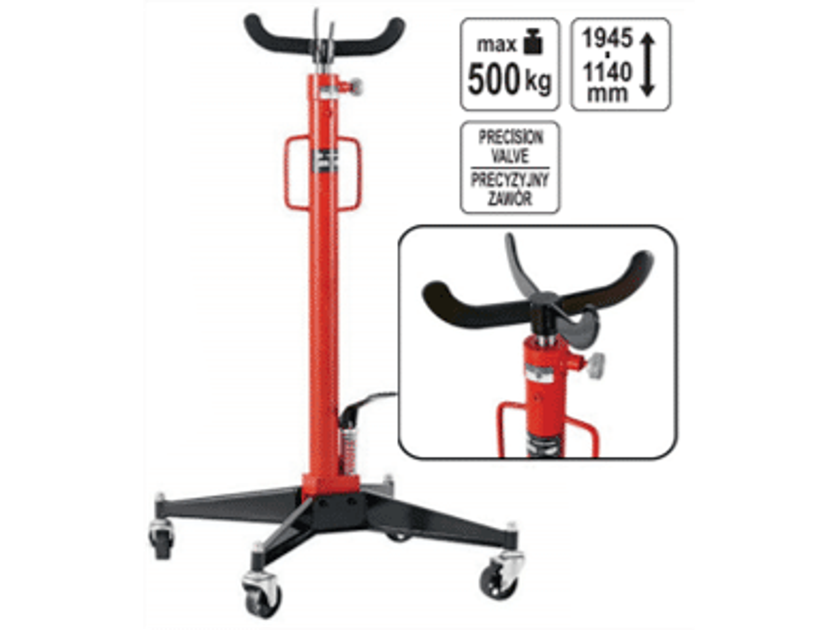 Gata alta para cajas de cambio. Capacidad 0,5 T