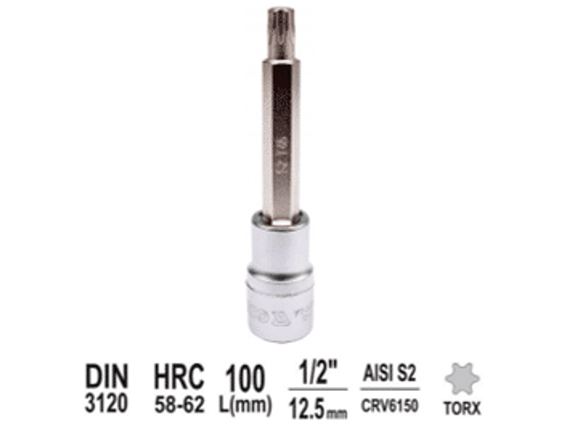 Dado Torx Largo 100mm de 1/2
