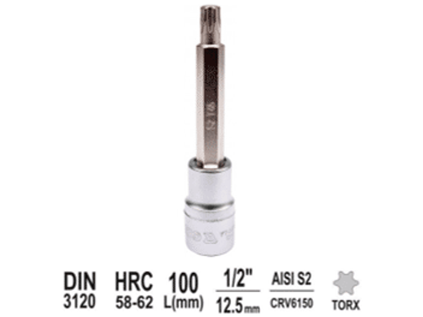 Dado Torx Largo 100mm de 1/2