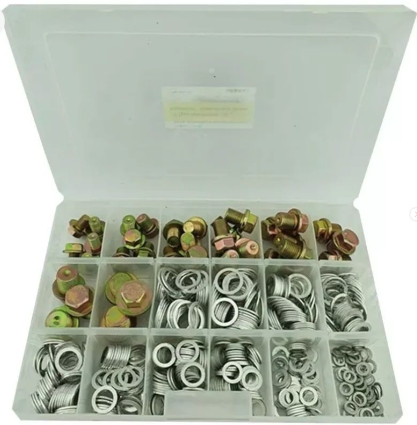 Caja variada de Tapón de cárter y golillas de aluminio 534 piezas universal - thumbnail 2