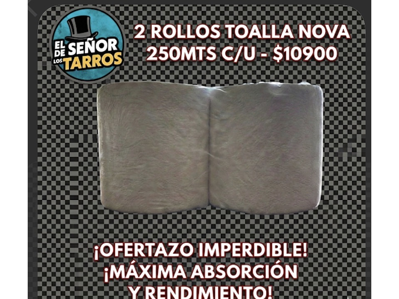 pack 2 rollos papel tipo nova 