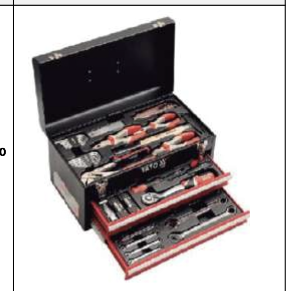 Caja con herramientas metálica, 2 bandejas (460 x 220 x 245mm) - Miniatura 2