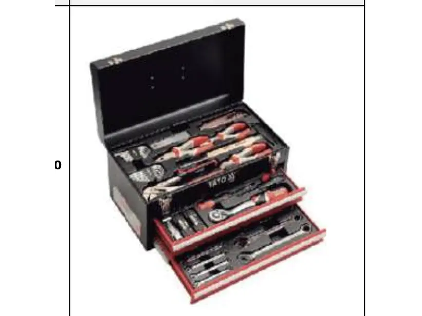 Caja con herramientas metálica, 2 bandejas (460 x 220 x 245mm) 2