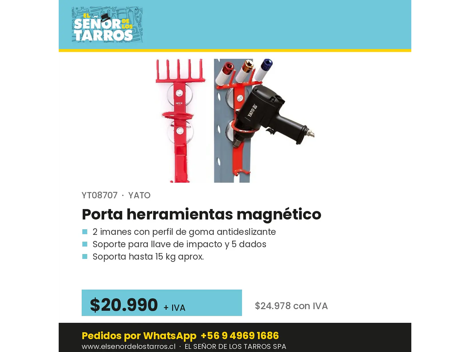 soporte pistola de impacto con imán 