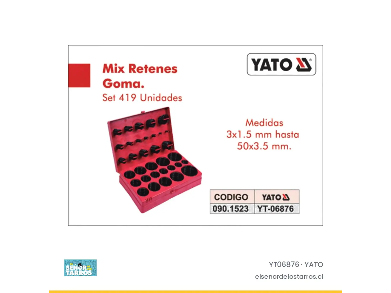 Caja surtido de o-ring milimétricos, 419 piezas