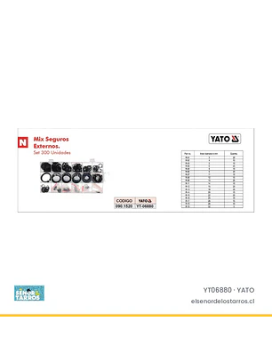 Display de seguros seeger externos, 300 unidades