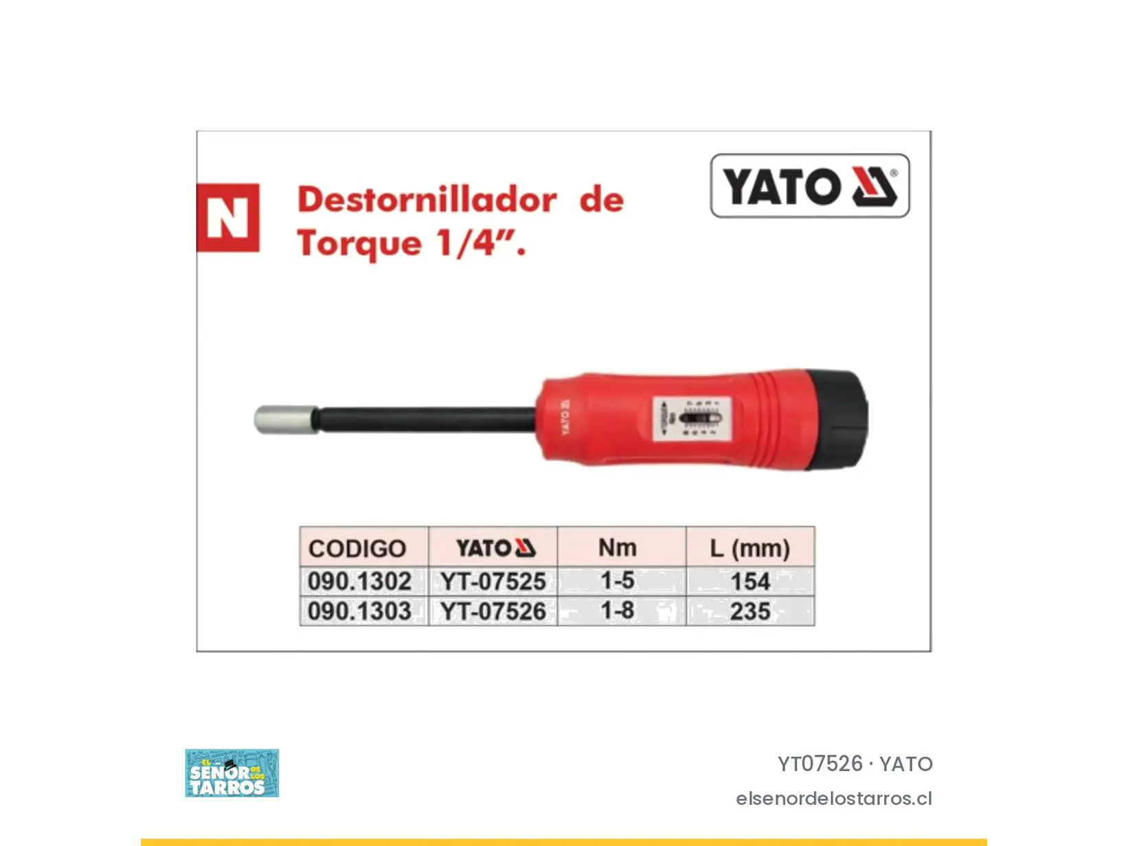 Destornillador de torque 1/4