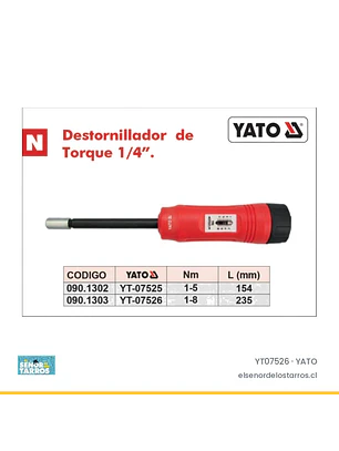 Destornillador de torque 1/4