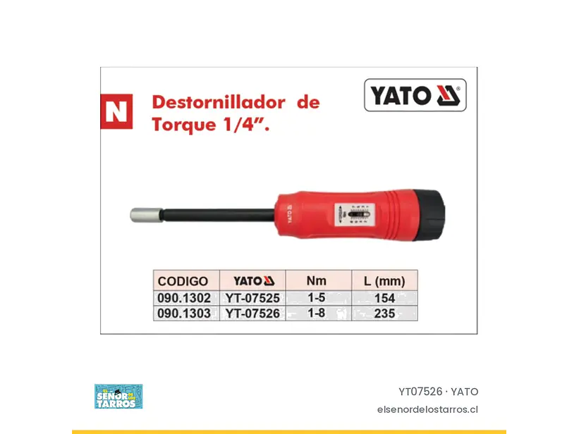 Destornillador de torque 1/4