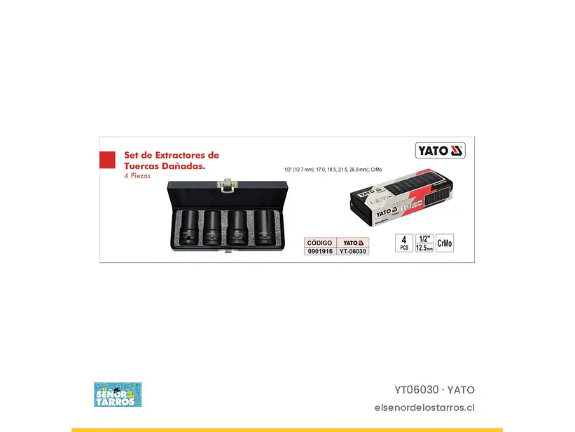 Juego de extractores de tuercas dañadas 1/2