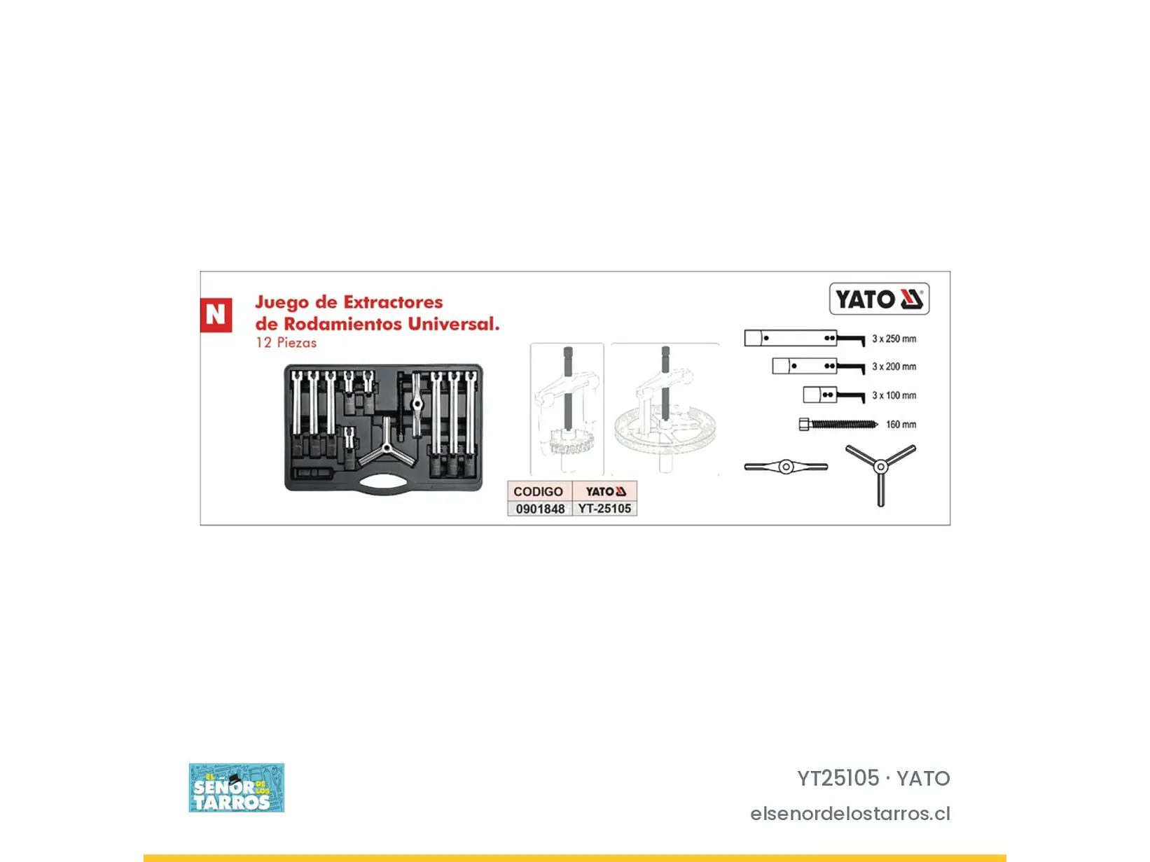 Juego extractor universal de 2 y 3 brazos