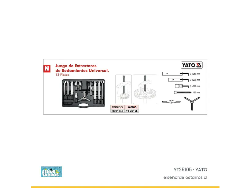 Juego extractor universal de 2 y 3 brazos