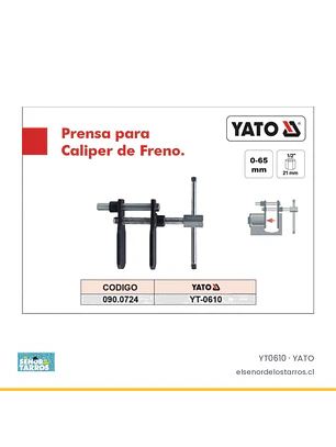 Prensa para caliper de freno, 0 a 65 mm