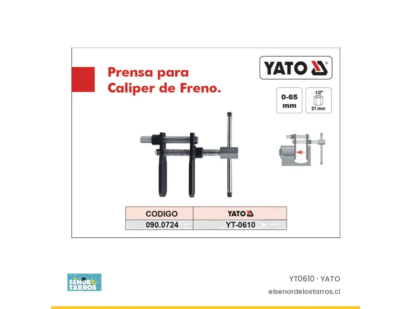 Prensa para caliper de freno, 0 a 65 mm