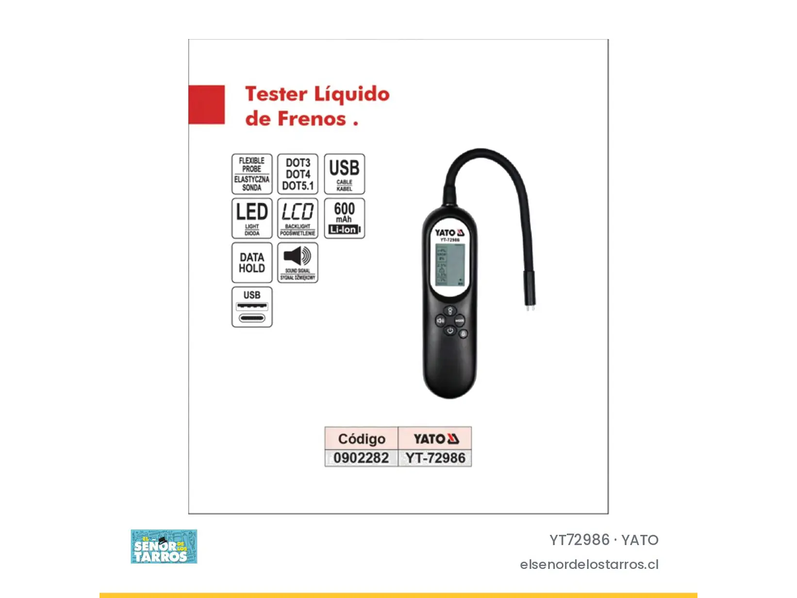 Medidor digital de humedad en líquido de frenos