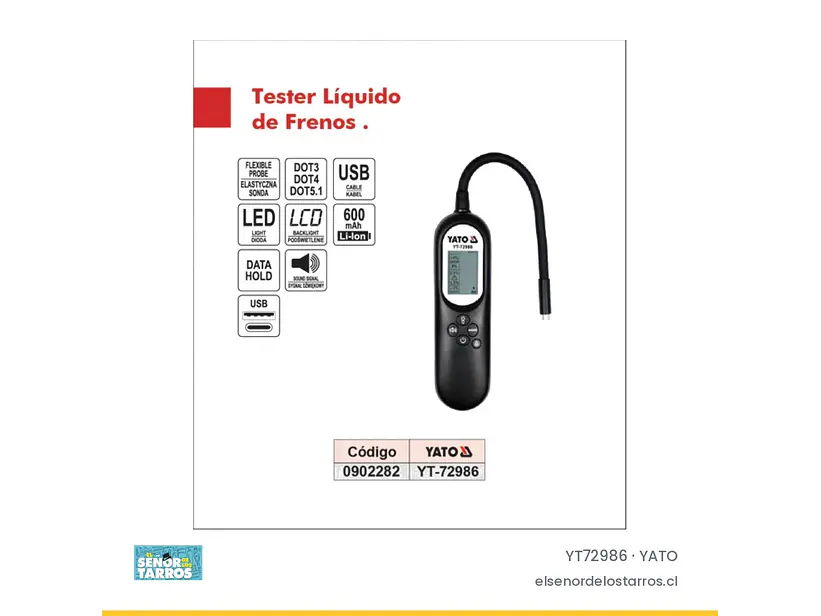 Medidor digital de humedad en líquido de frenos