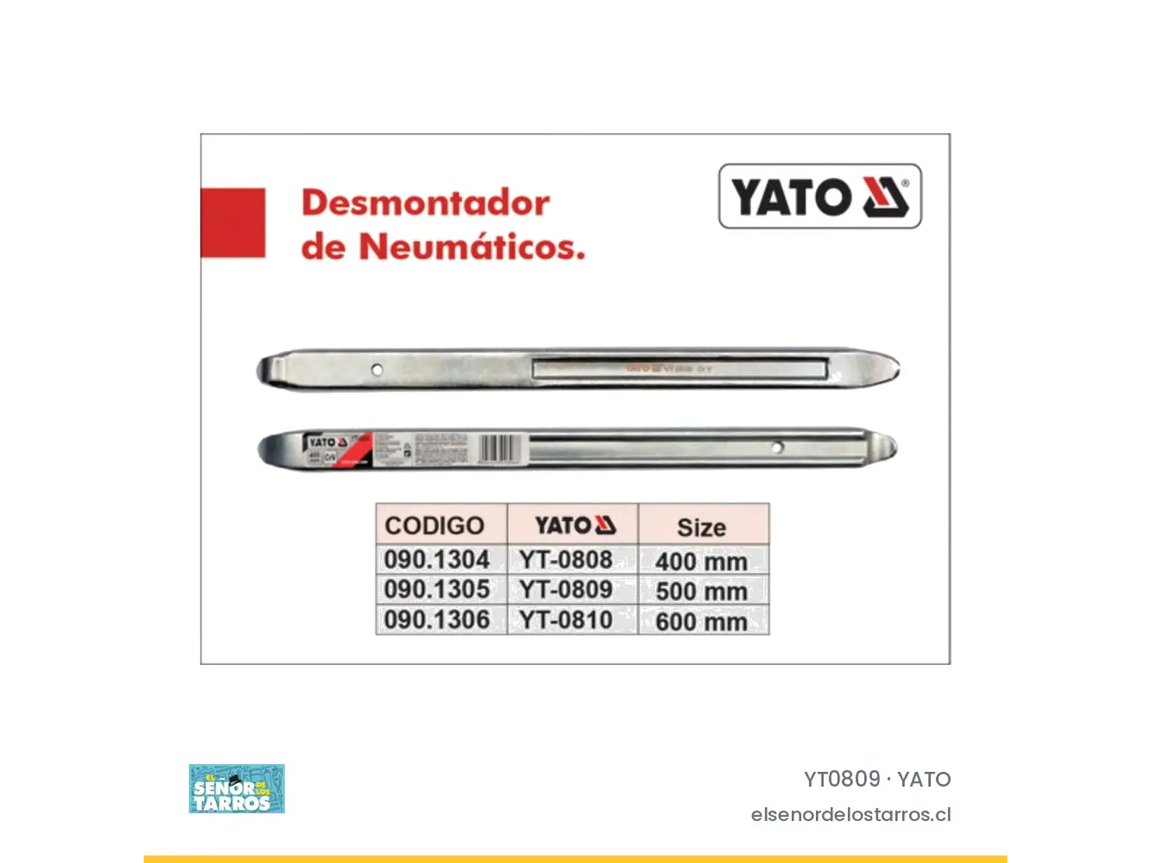 Barra para desmontar neumáticos 500 mm