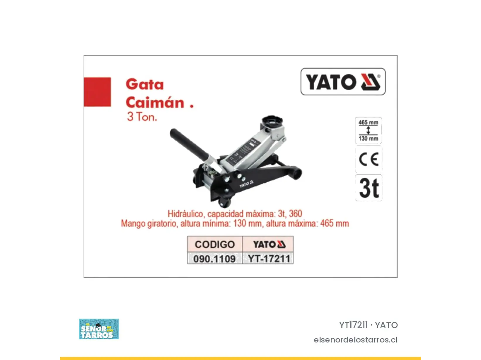 Gata caimán hidráulica 3 toneladas