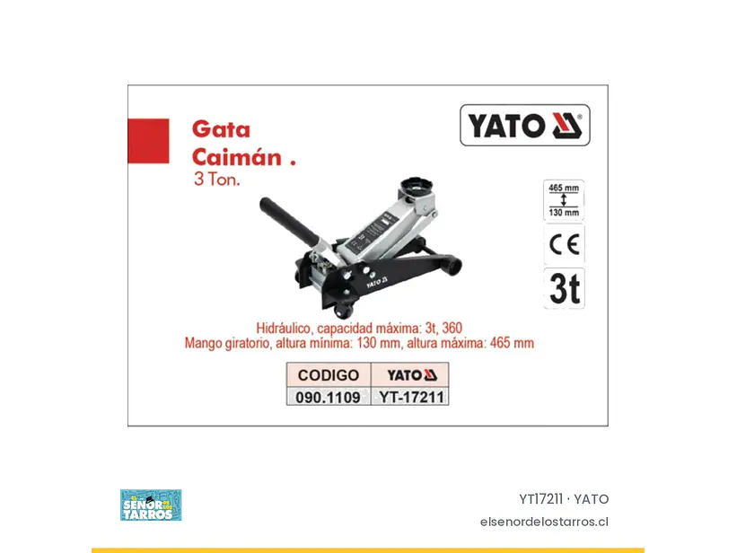 Gata caimán hidráulica 3 toneladas