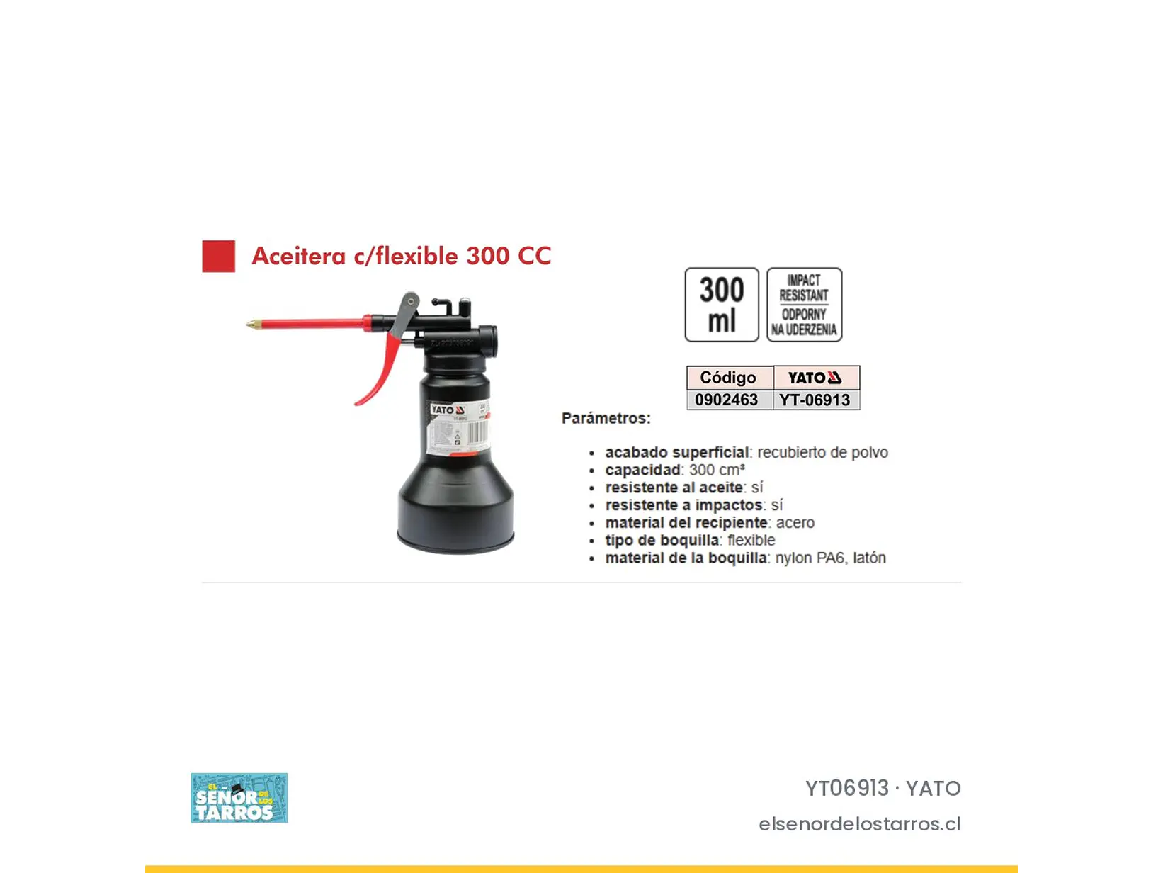 Aceitera manual con aplicador flexible 300 cc