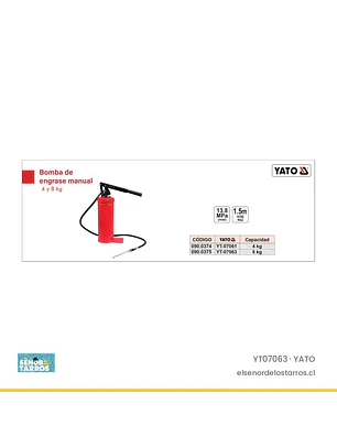 Bomba engrasadora manual 8 kilos