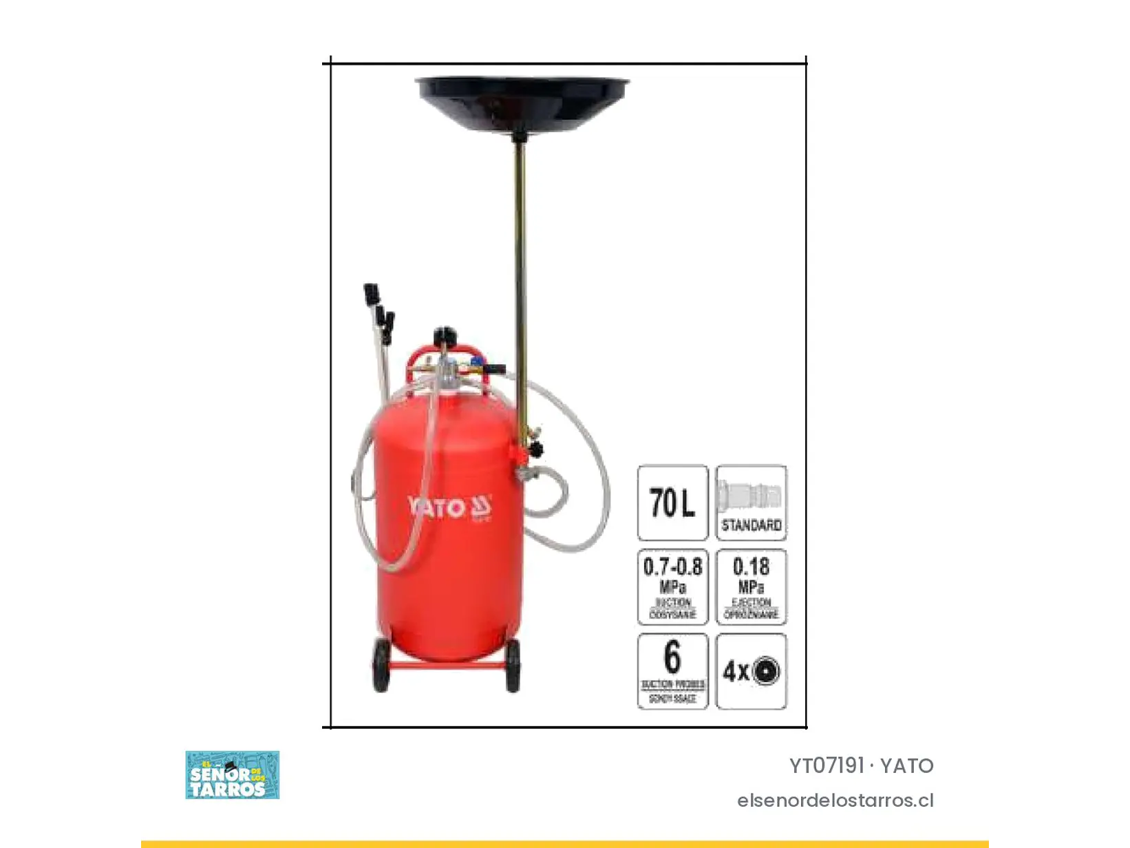 Recuperador de aceite 65 litros con embudo