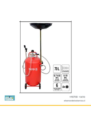 Recuperador de aceite 65 litros con embudo