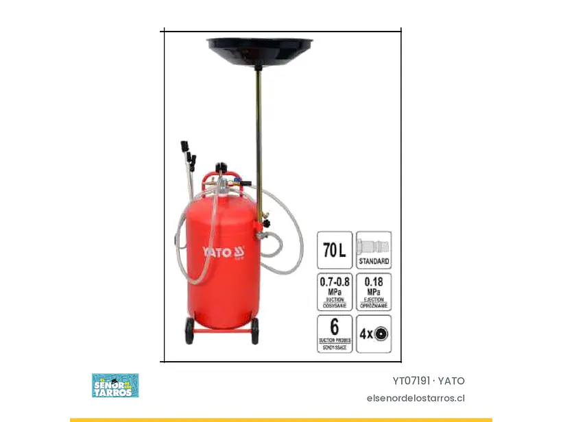 Recuperador de aceite 65 litros con embudo