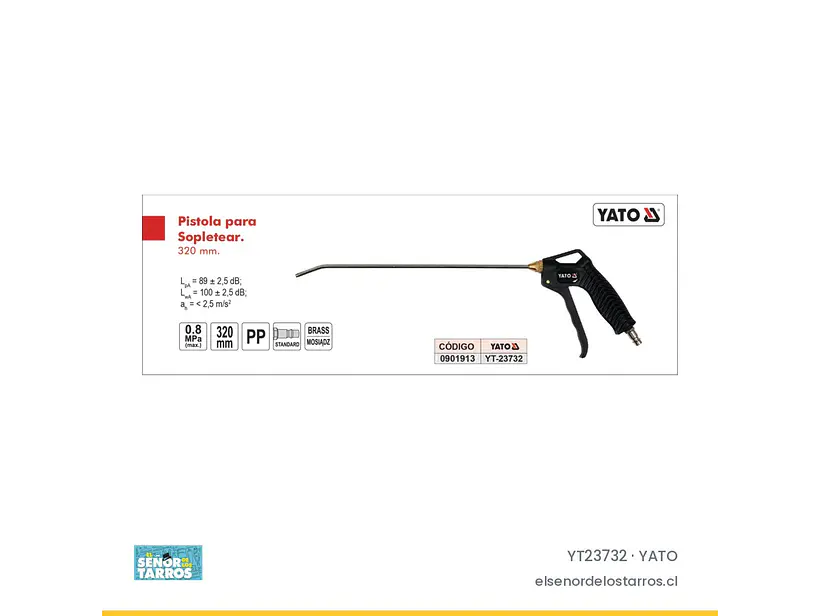 Pistola de sopletear con extensión 320 mm