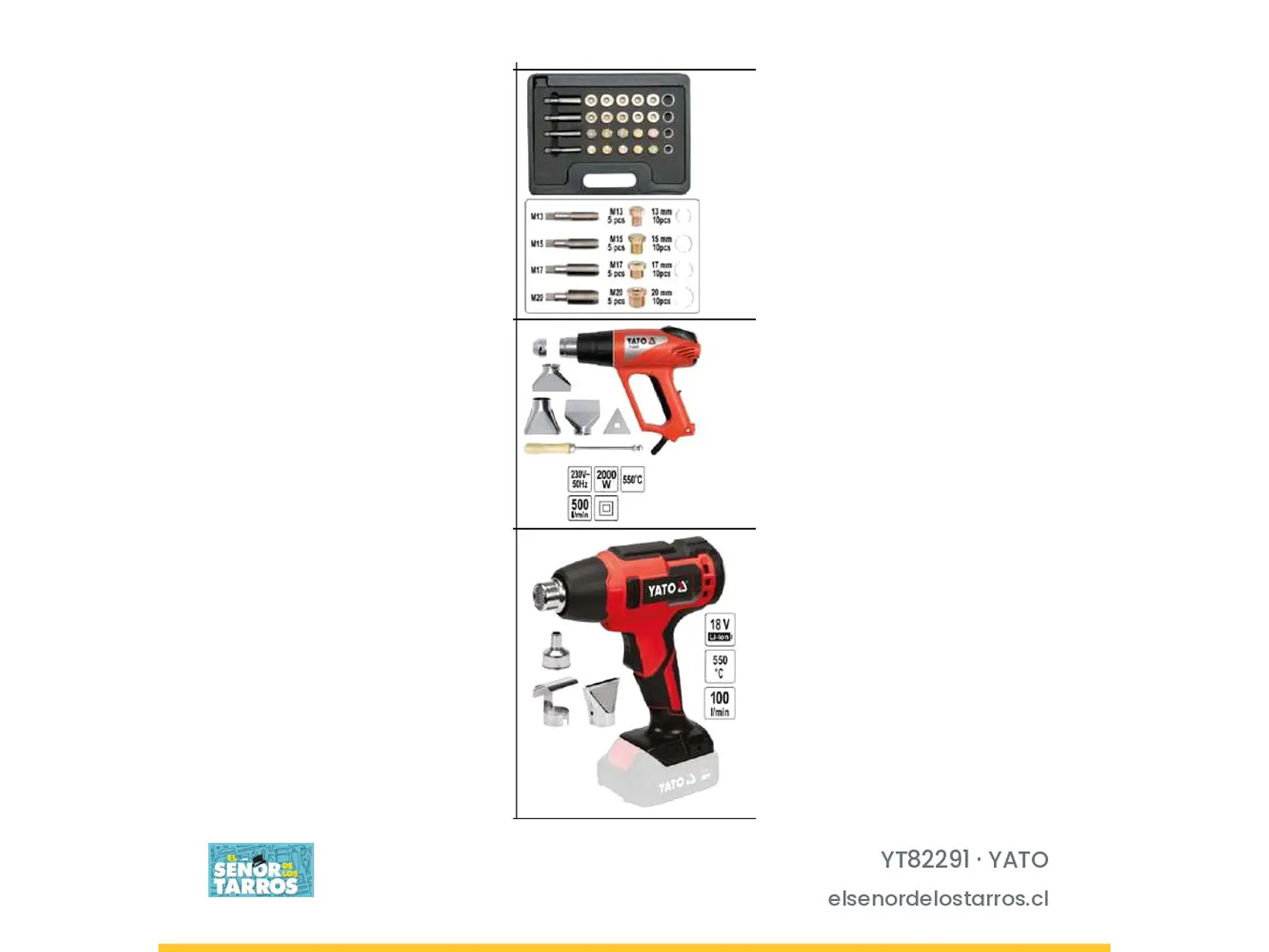 Pistola de aire caliente 2000 W
