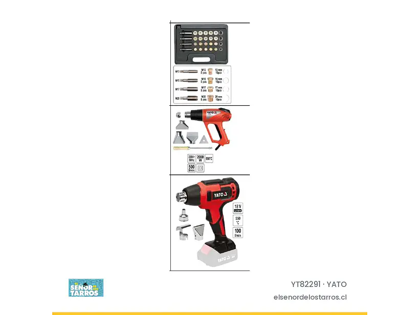 Pistola de aire caliente 2000 W