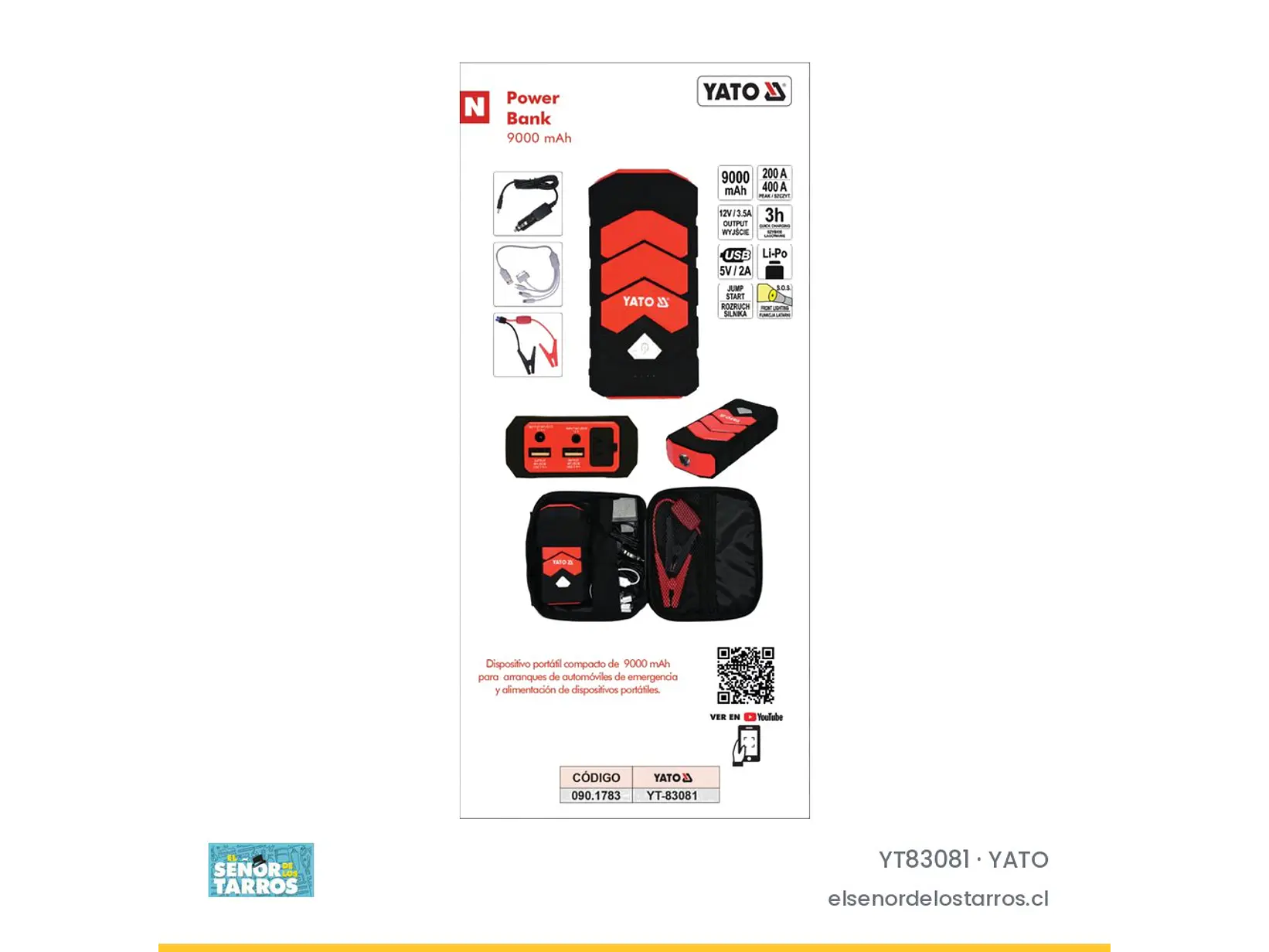 Cargador partidor compacto 9000 mAh