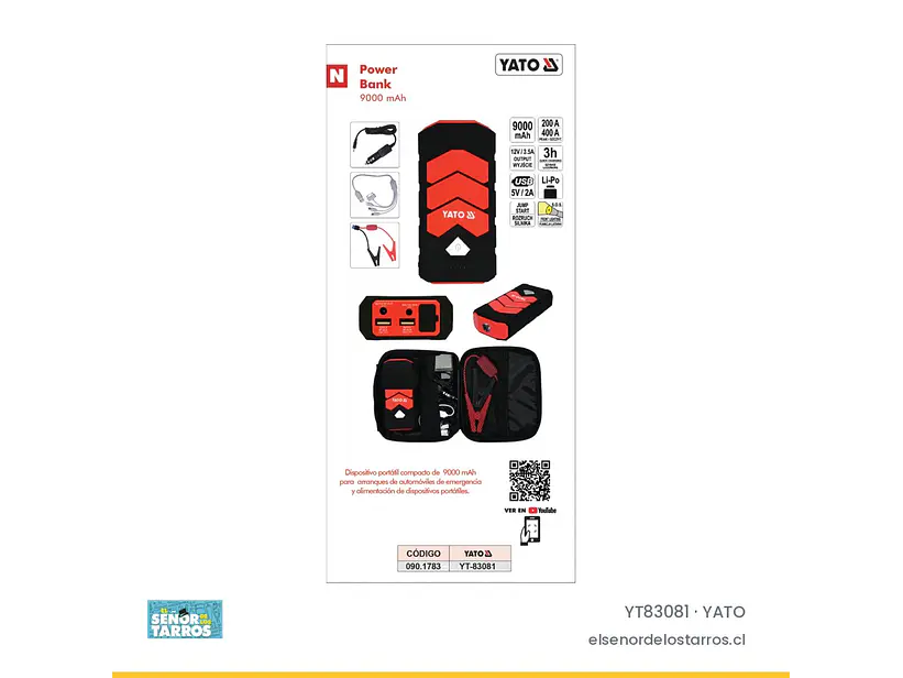 Cargador partidor compacto 9000 mAh