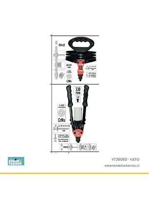 Remachadora tipo fuelle extensible