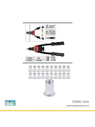 Set de 20 tuercas remachables de aluminio M3