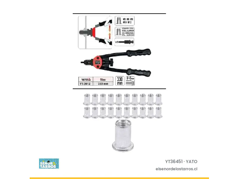 Set de 20 tuercas remachables de aluminio M3