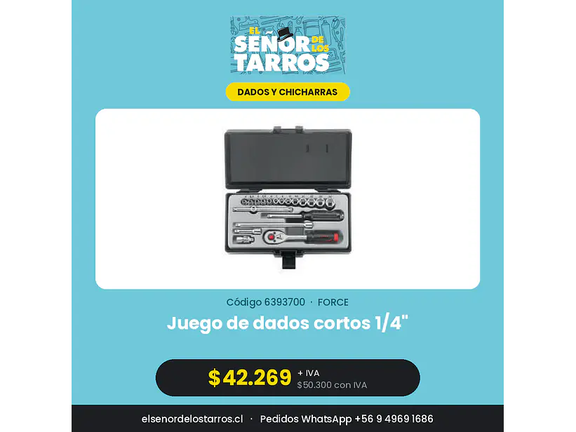 Juego de dados cortos 1/4