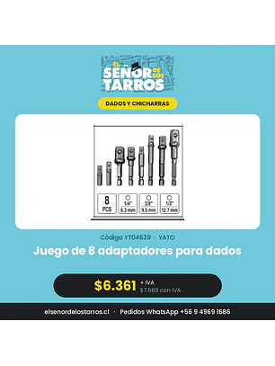 Juego de 8 adaptadores para dados