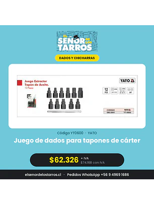 Juego de dados para tapones de cárter
