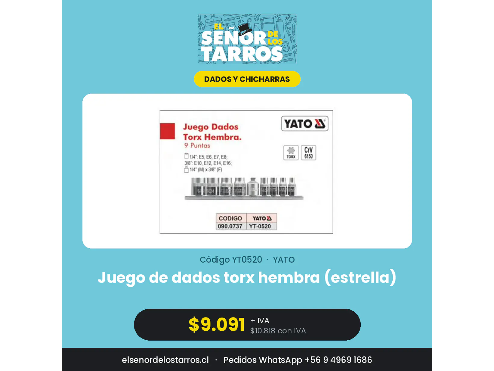 Juego de dados torx hembra (estrella)