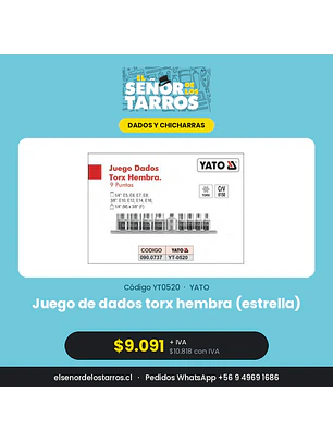Juego de dados torx hembra (estrella)