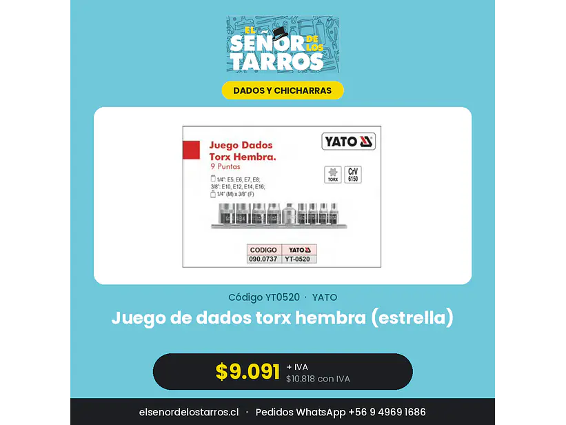 Juego de dados torx hembra (estrella)