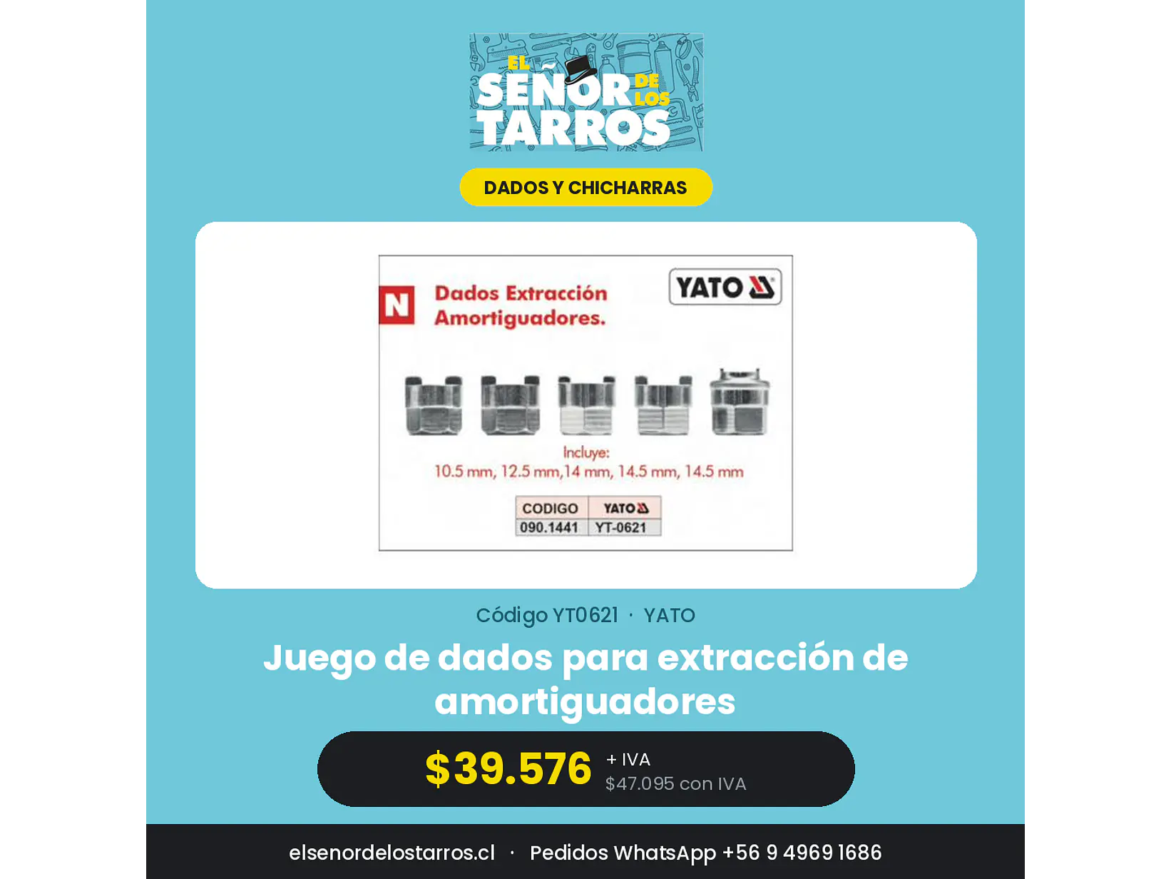 Juego de dados para extracción de amortiguadores