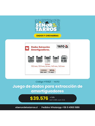 Juego de dados para extracción de amortiguadores