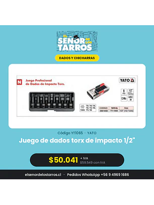 Juego de dados torx de impacto 1/2
